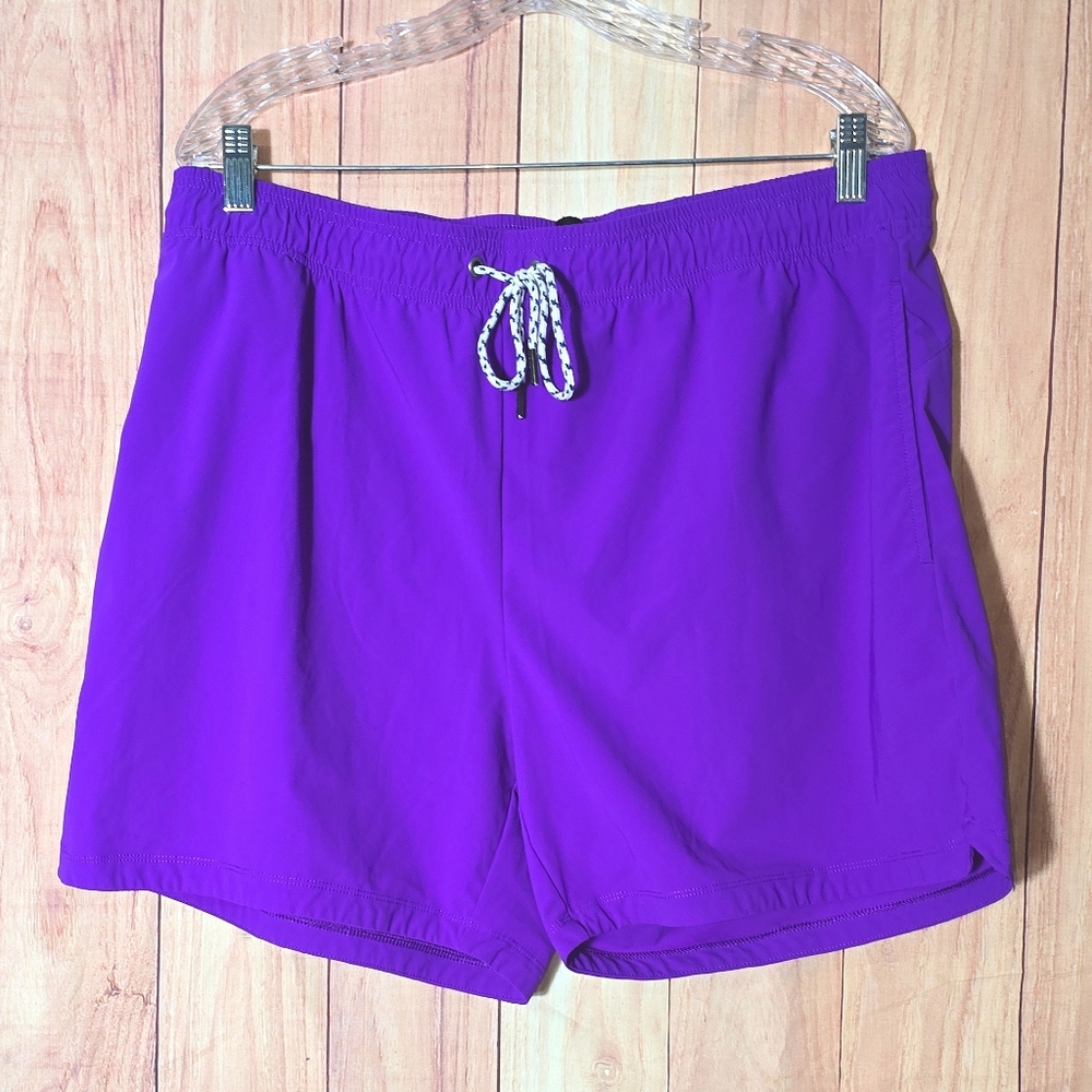 Rhone 5" Vibrant Purple Swim Trunks With Drawstring Size XL